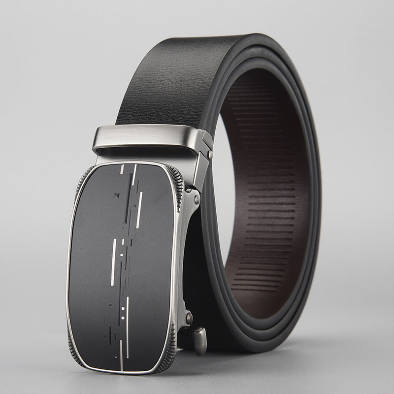 Men's Business Genuine Leather Toothless Automatic Buckle Belts