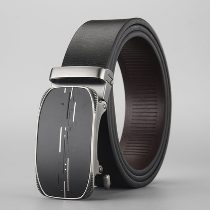 Men's Business Genuine Leather Toothless Automatic Buckle Belts