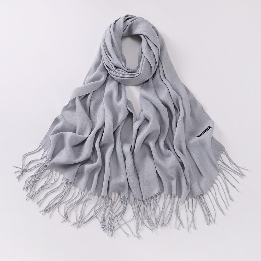 Imitation Cashmere Solid Color Long Warm Scarfs