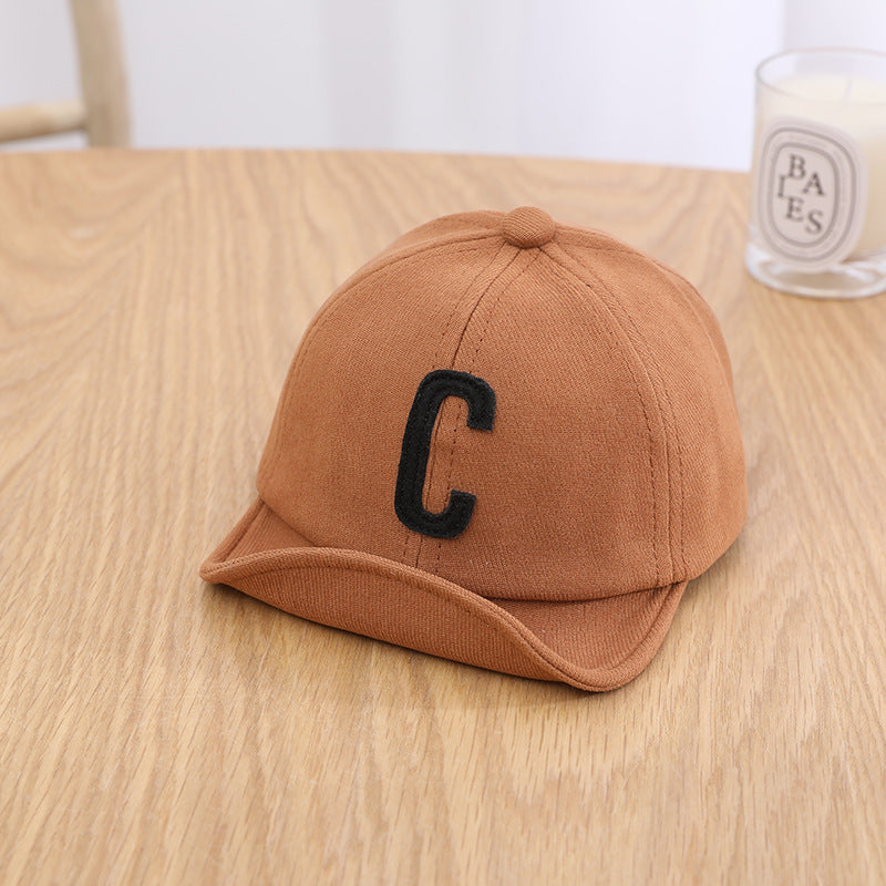 Children's Solid Color Letter Label Soft Brim Peaked Hip Hop Kids' Headwear