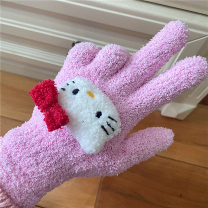 Women's Warm Cute Fleece-lined Finger Wool Knitted Gloves