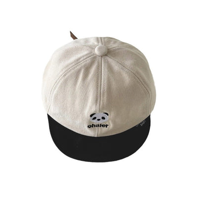 Cute Panda Embroidered Soft Brim Peaked Kids' Headwear