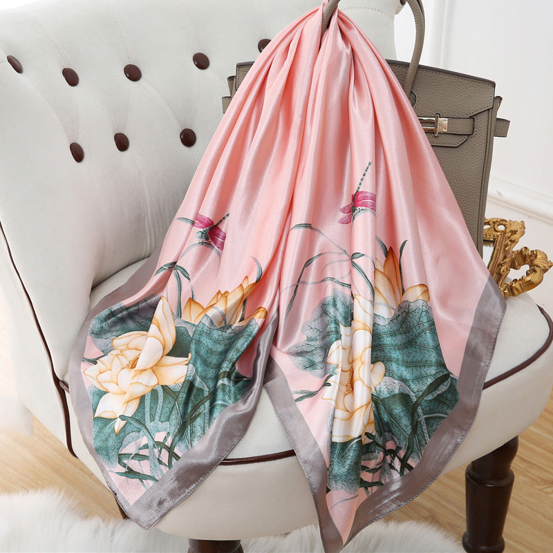 Women's Large Kerchief Silk Autumn Summer Thin Scarfs