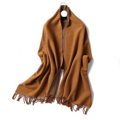 Women's & Men's Cashmere Winter Thickened Warm Double-sided Two-color Scarfs