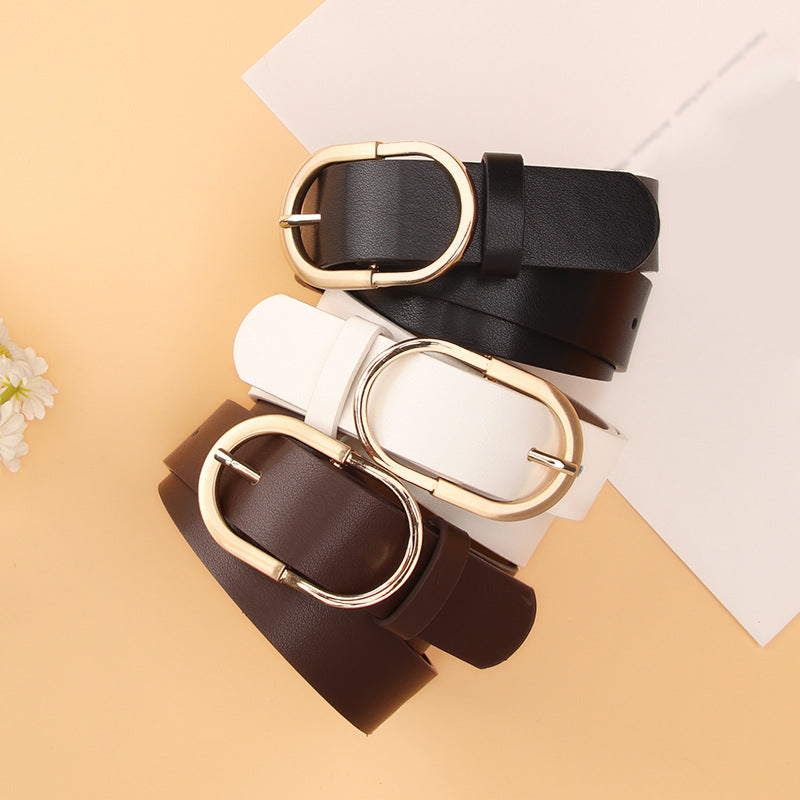 Women's Simple Style Pin Buckle Versatile Decorative Belts