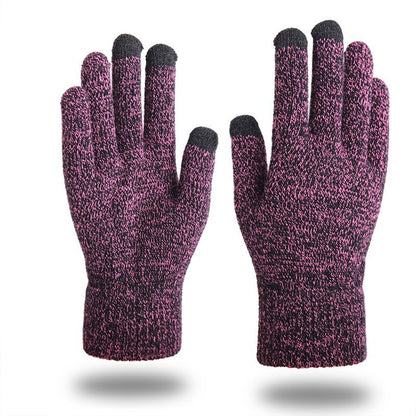 Touch Screen Fleece-lined Warm Unisex Solid Gloves