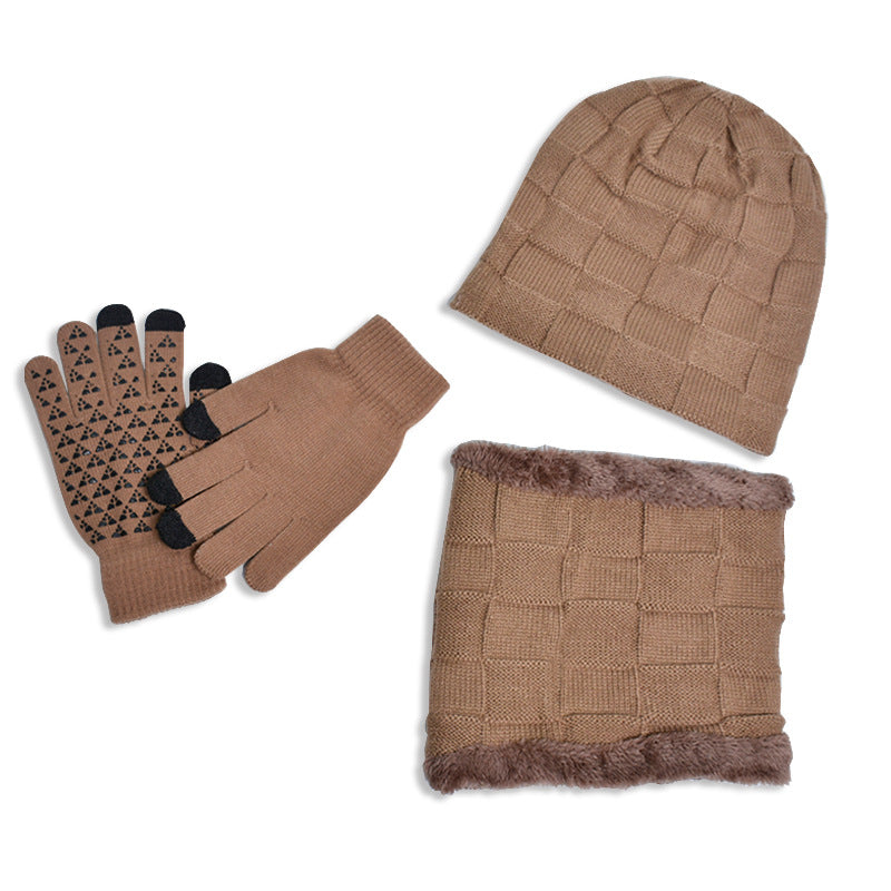 Children's Hat Three-piece Winter Outdoor Fleece-lined Thermal Kids' Headwear