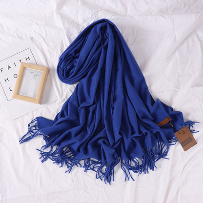 Solid Color Barbed Hair Female Thickened Scarfs