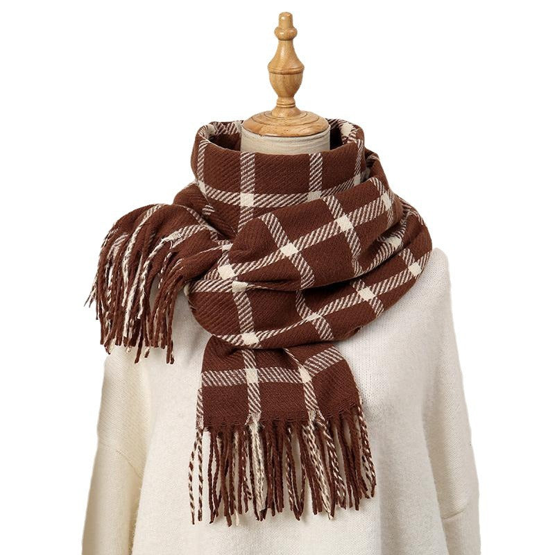 Women's Artificial Cashmere Warm Thickened Outer Shawl Scarfs