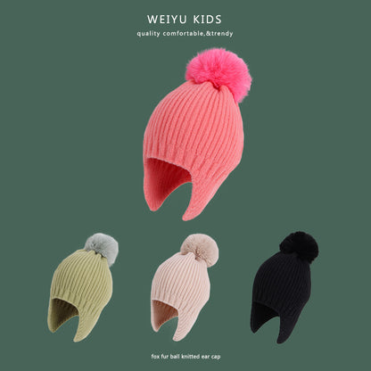 Children's Winter Hat Thermal Lei Knitted Woolen Kids' Headwear