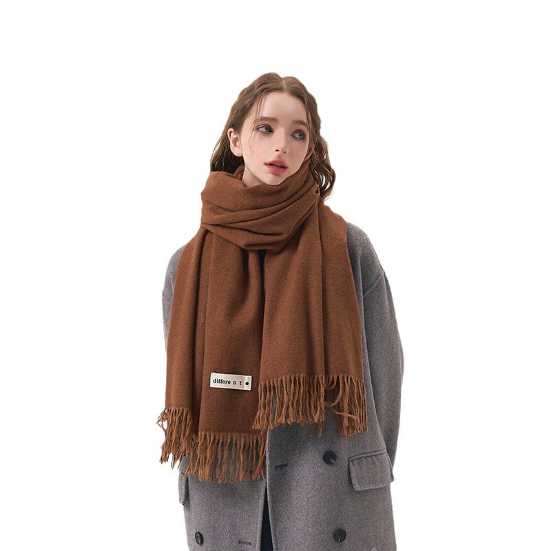 Tassel Color Matching Simple Artificial Cashmere Scarfs