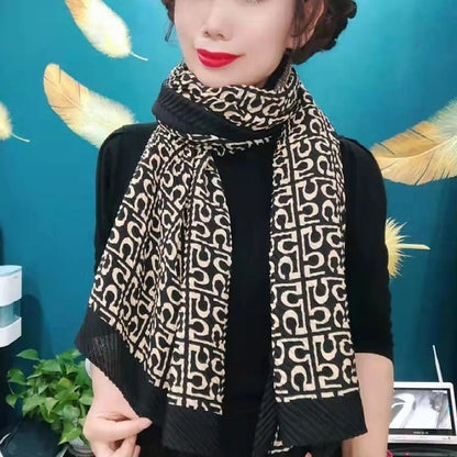 Women's Linen Korean Patchwork Color Fashionable Stylish Scarfs