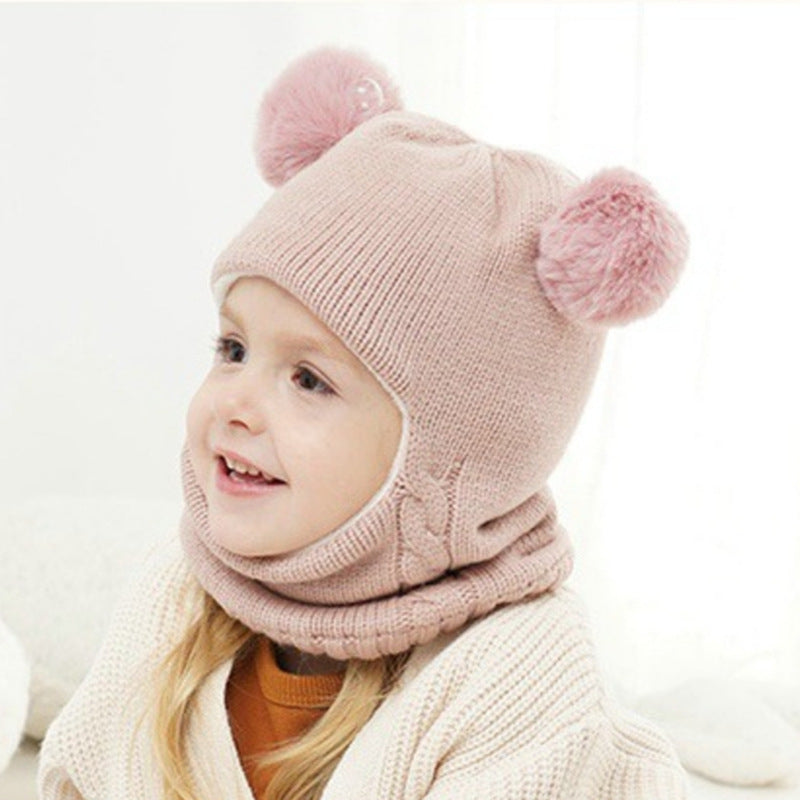 Children's Earflaps Slipover Boys Knitted Wool Hooded Kids' Headwear