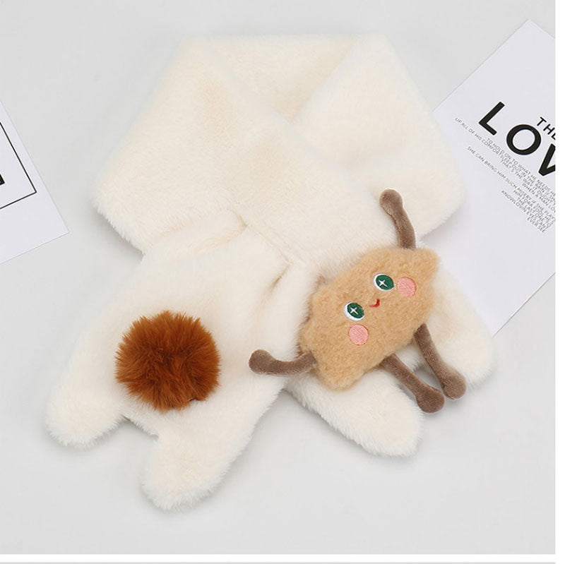 Women's Cute Stylish Versatile Solid Color Panda Plush Scarfs