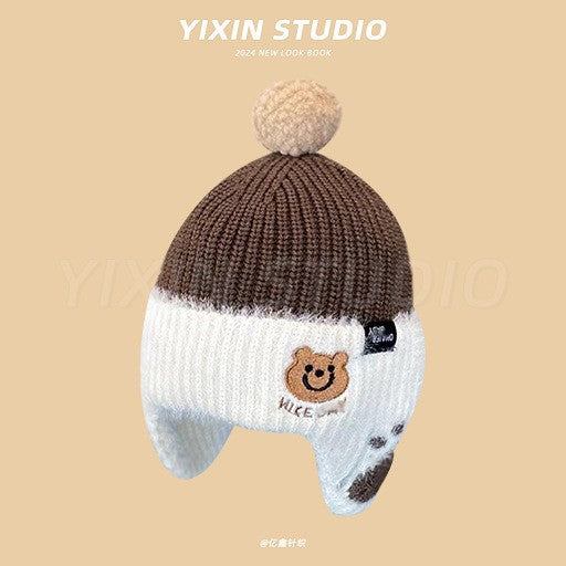 Earmuffs Hat Knitted Korean Warm Boys Winter Windproof Kids' Headwear