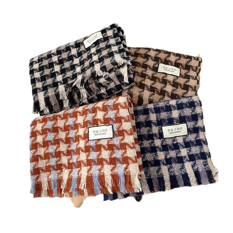 Women's Plaid Fashion Warm Atmosphere Shawl Scarfs