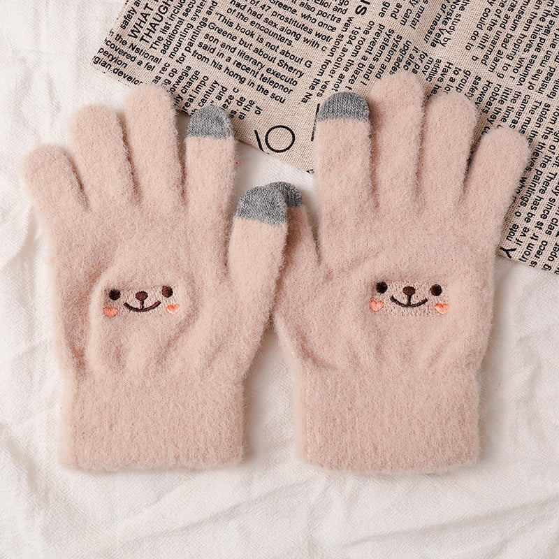 Women's Winter Warm For Cute Fleece-lined Thickened Riding Gloves