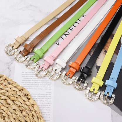 Women's Inlaid Pin Buckle Fashion Candy Color Belts