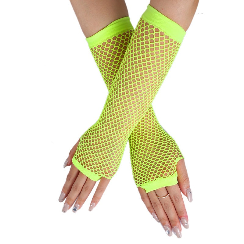 Stretch Sexy Sleeve Cover Punk Half Gloves