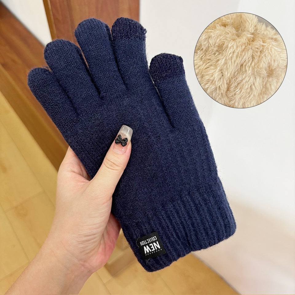 Men's Double Layer Knitting Wool Winter Cold Protection Gloves