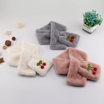 Plush Korean Style Fashionable Thickened Warm Small Scarfs