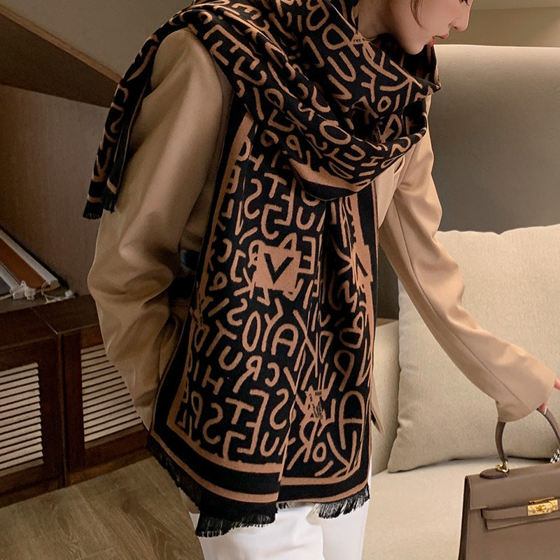 Women's Winter Fashionable Korean Thick Warm High-grade Scarfs