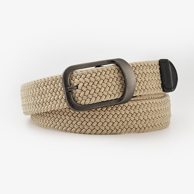 Women's & Men's Buckle Woven Elastic Canvas Wide Casual Belts