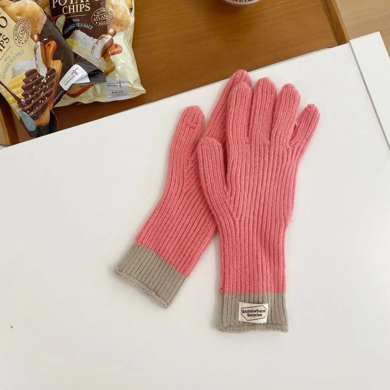 Touch Screen Finger Five Warm Female Gloves