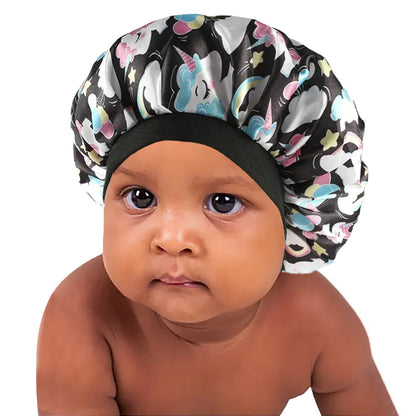 Children's Satin Nightcap Shower Infant Printed Kids' Headwear