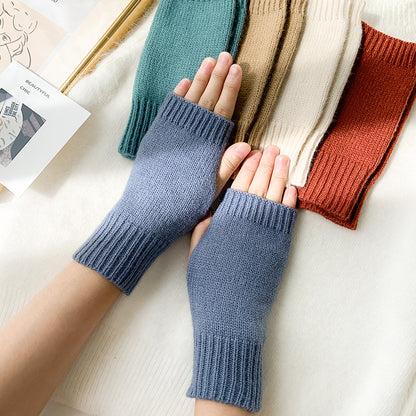 Women's Knitted Half Winter Fingerless Cute Finger Gloves