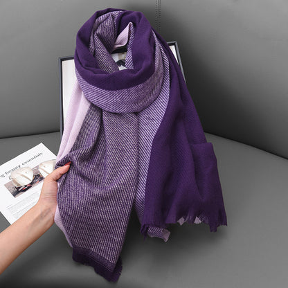 Women's Artificial Cashmere Short Beard Versatile High Scarfs