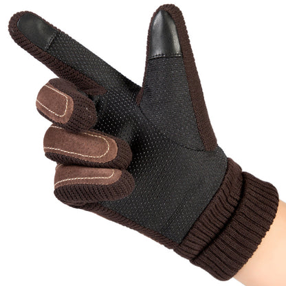 Men's Pigskin Material Riding Extra Thick Warm Gloves