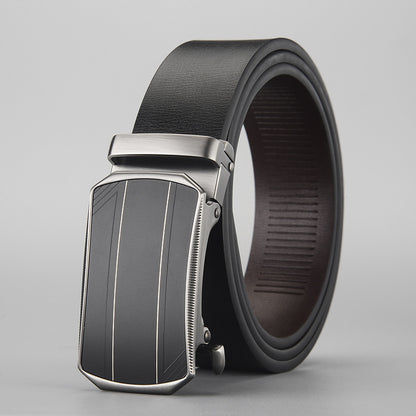 Men's Business Genuine Leather Toothless Automatic Buckle Belts