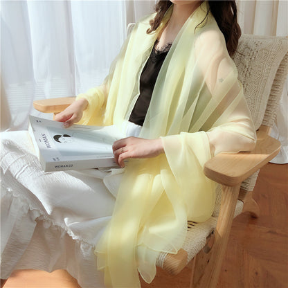 Lightweight Chiffon Pure Color Ice Long Beach Scarfs