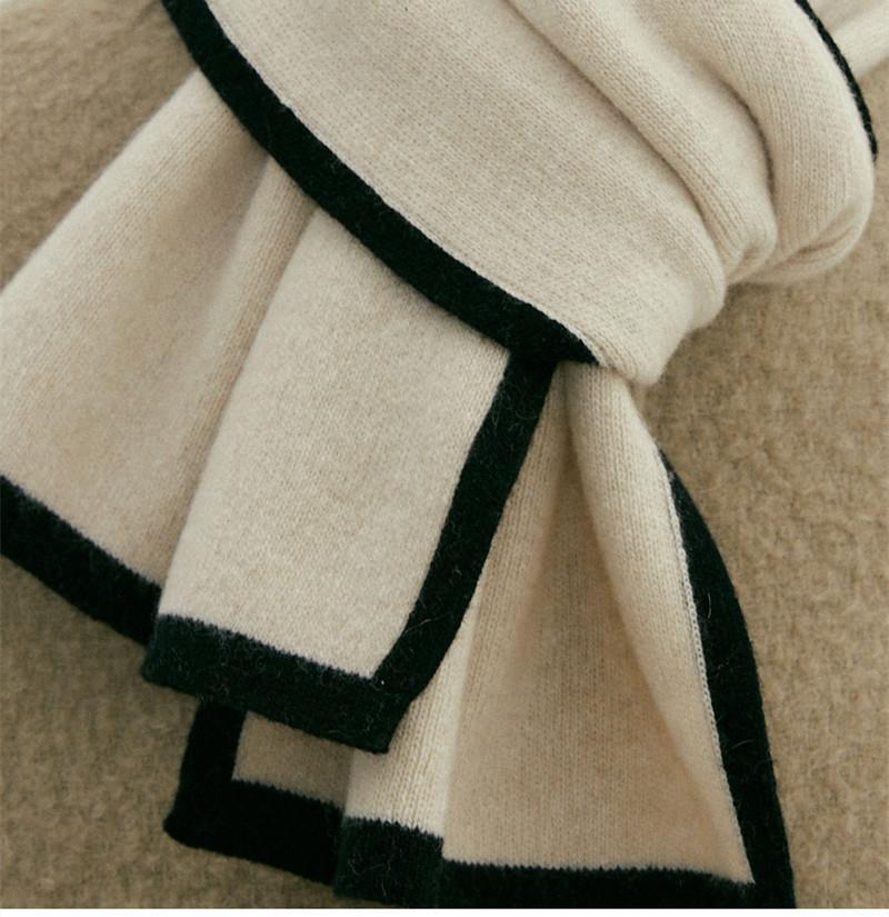 Artificial Cashmere Knitted Unisex Pure Color Warm Keeping Scarfs