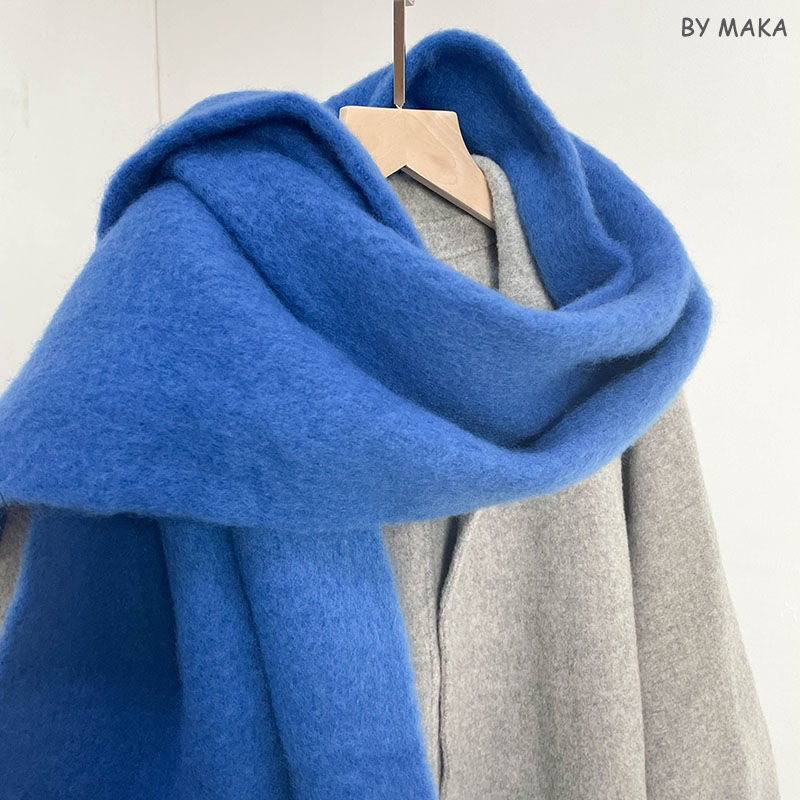 Men's Macaron Color Female Mohair Soft Keep Warm Pure Lengthen Scarfs