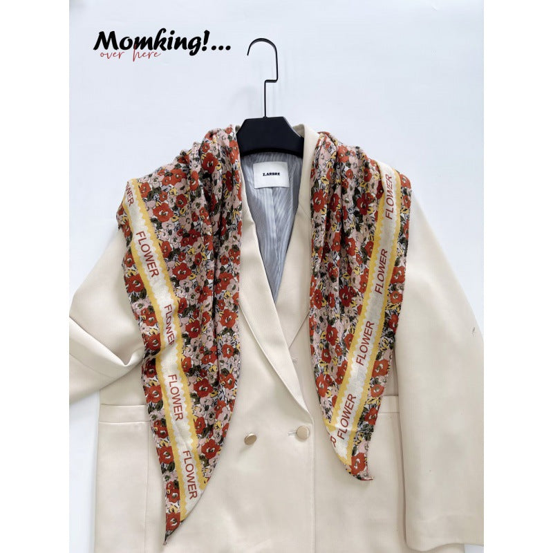 Korean Style Cotton Linen Thin Cape Scarfs