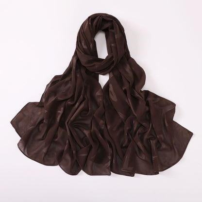 Chiffon Letter Embossed Hui North Africa Scarfs