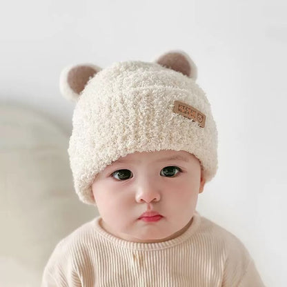 Korean Style Boys Plush Bonnet Knitted Kids' Headwear