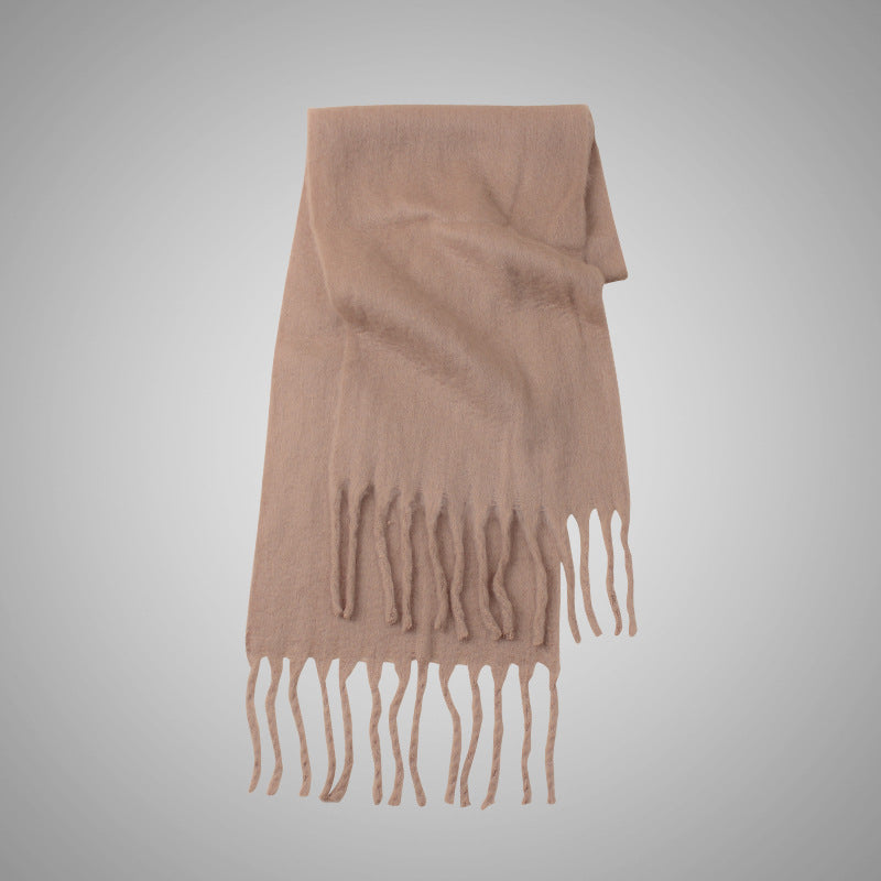 Solid Color Mohair Heavy Idle Style Scarfs