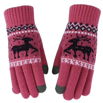 Women's & Men's Winter Warm Touch Screen Riding Christmas Deer Gloves