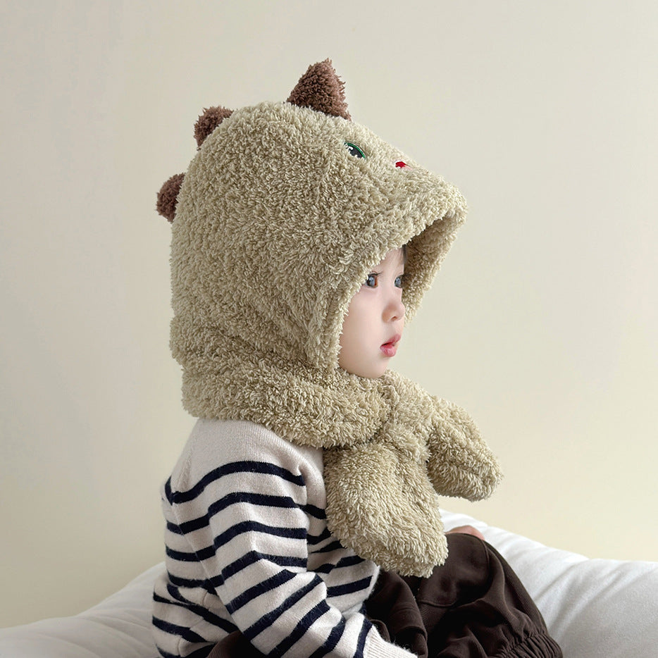 Children's South Hat Integrated Winter Cartoon Dinosaur Kids' Headwear