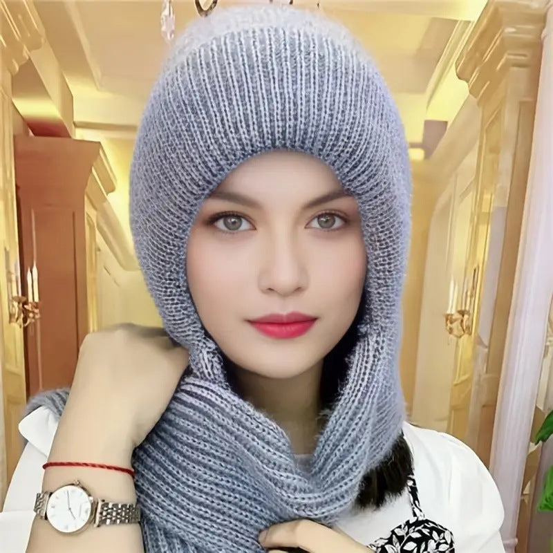 Female Thermal Knitting Wool Snow Riding Hats & Caps