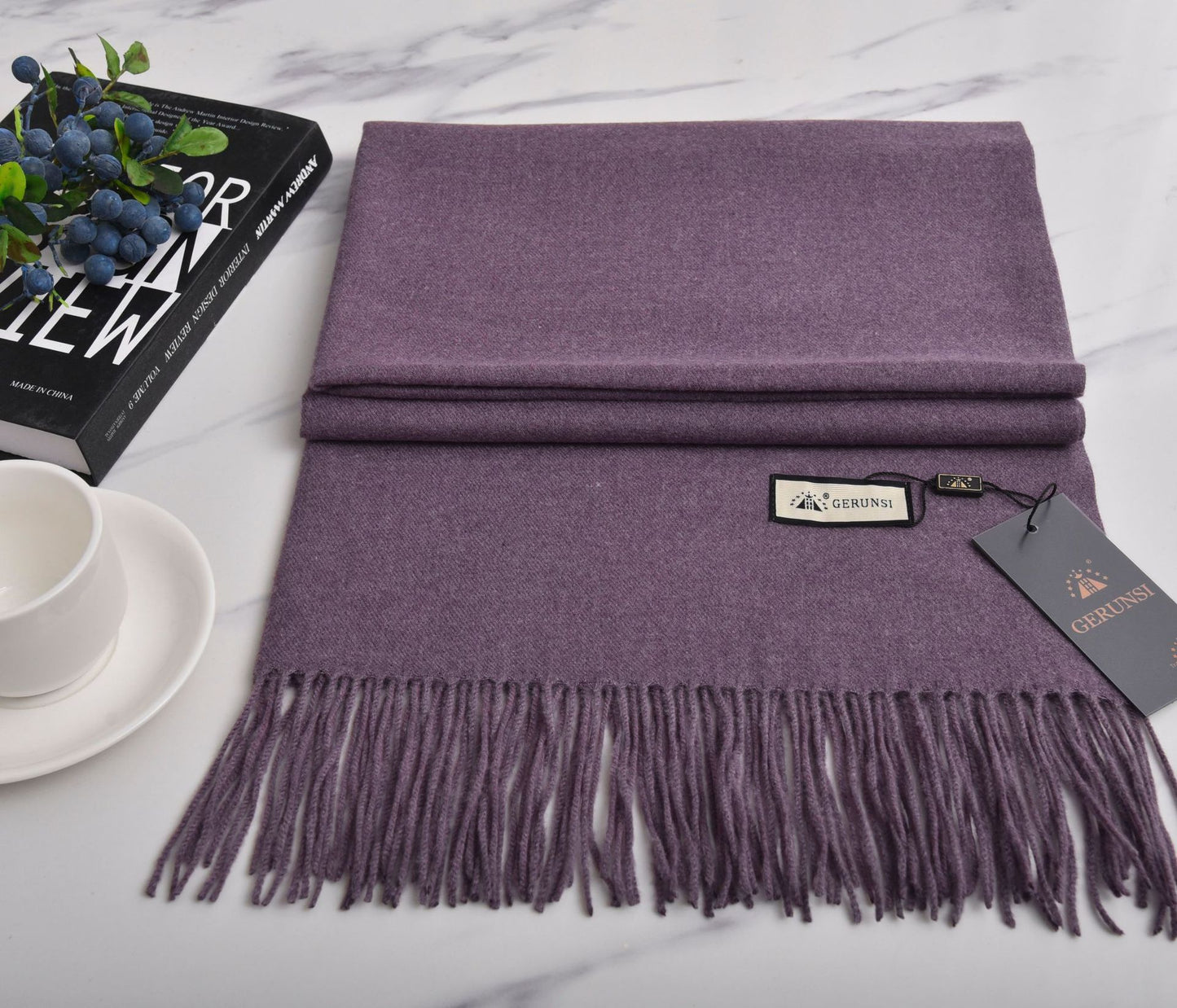 Women's Pilling Ge Solid Color Cashmere Thick Soft Wool Scarfs