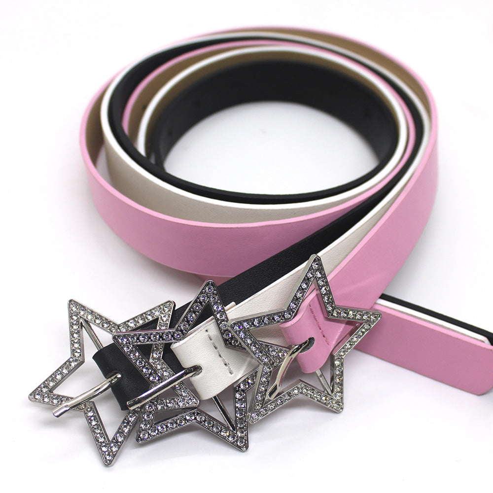 Millennium Pink American Metal Buckle Five-pointed Belts