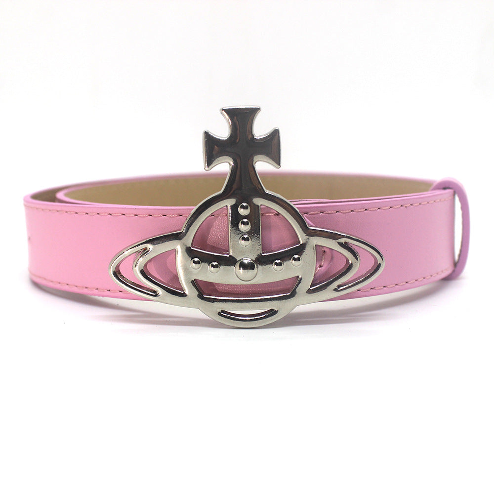 Saturn Buckle Universal Casual Fashion Decorative Belts