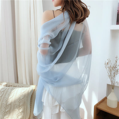 Lightweight Chiffon Pure Color Ice Long Beach Scarfs