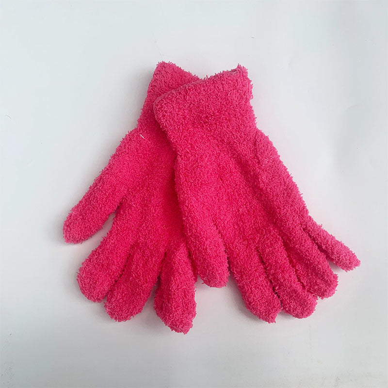 Women's & Men's Winter Towel Material Thickened Warm Full Finger Gloves