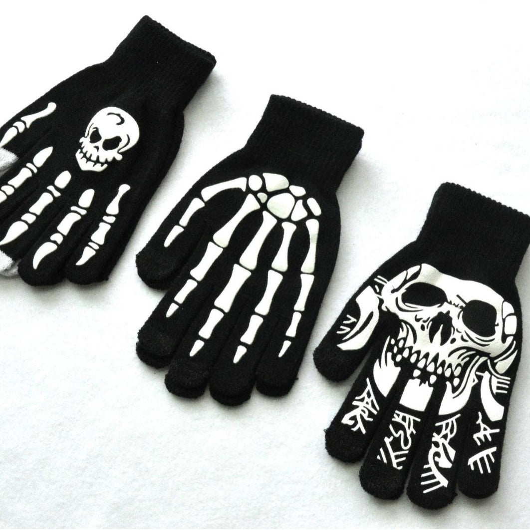 Ghost Claw Printing Fluorescent Luminous Outdoor Gloves