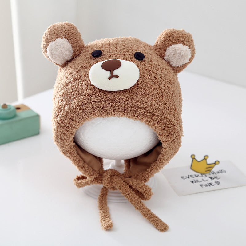 Bonnet Cartoon Bear Shape Earmuffs Hat Male Female Kids' Headwear